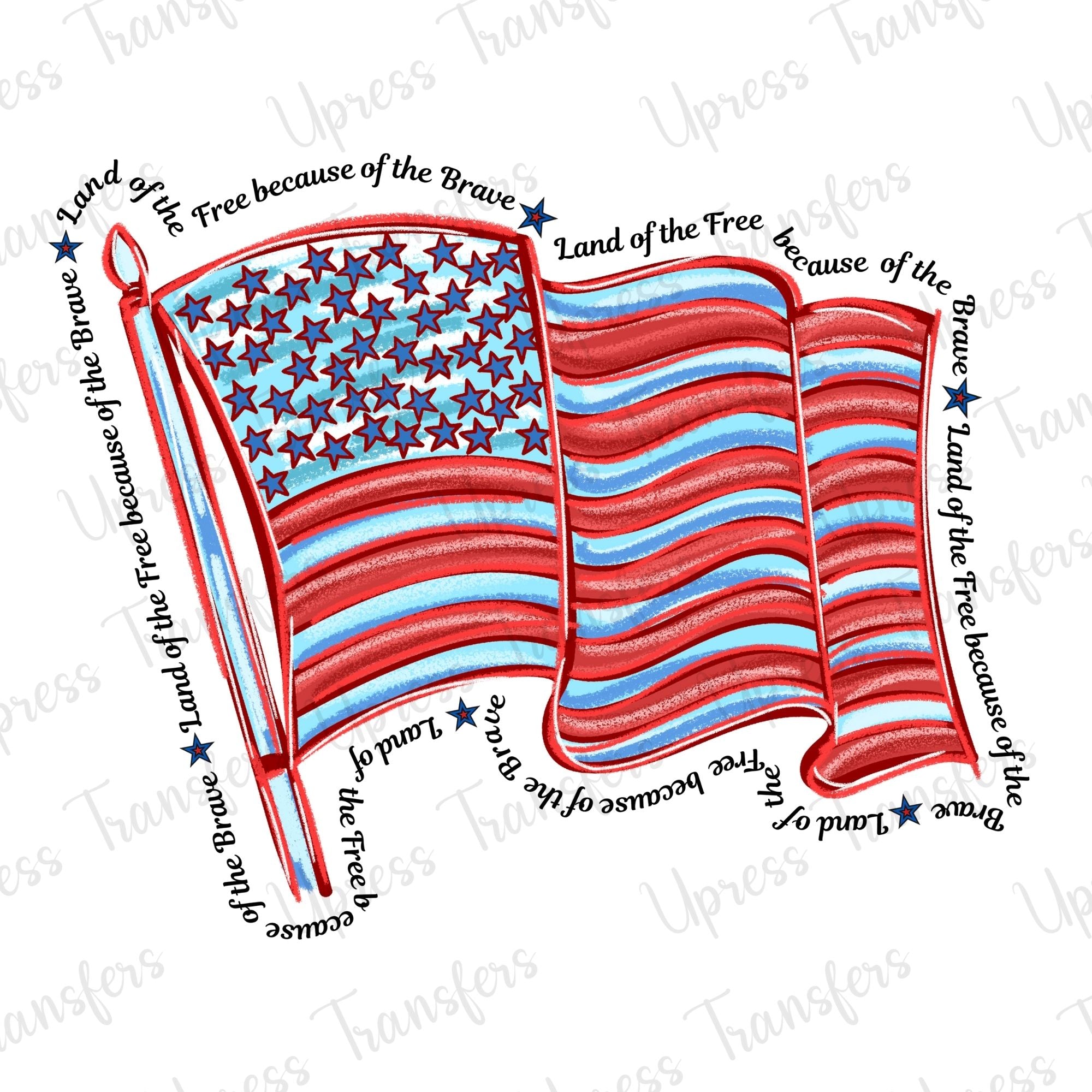 Vibrant Preppy Flag – U Press Transfers
