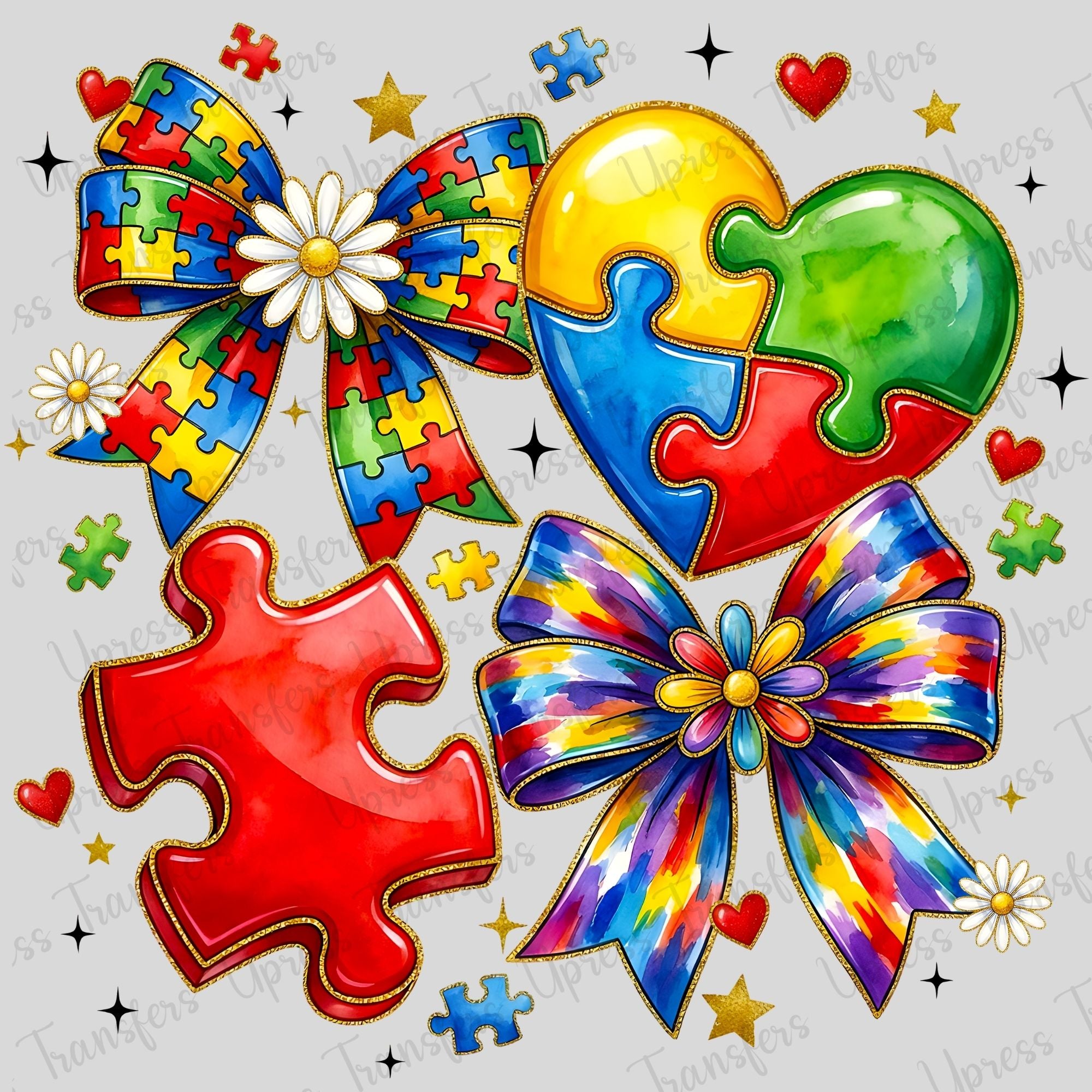 Vibrant Puzzle Bow Autism