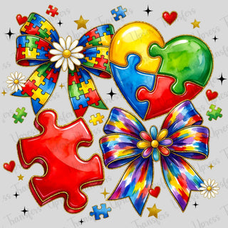 Vibrant Puzzle Bow Autism