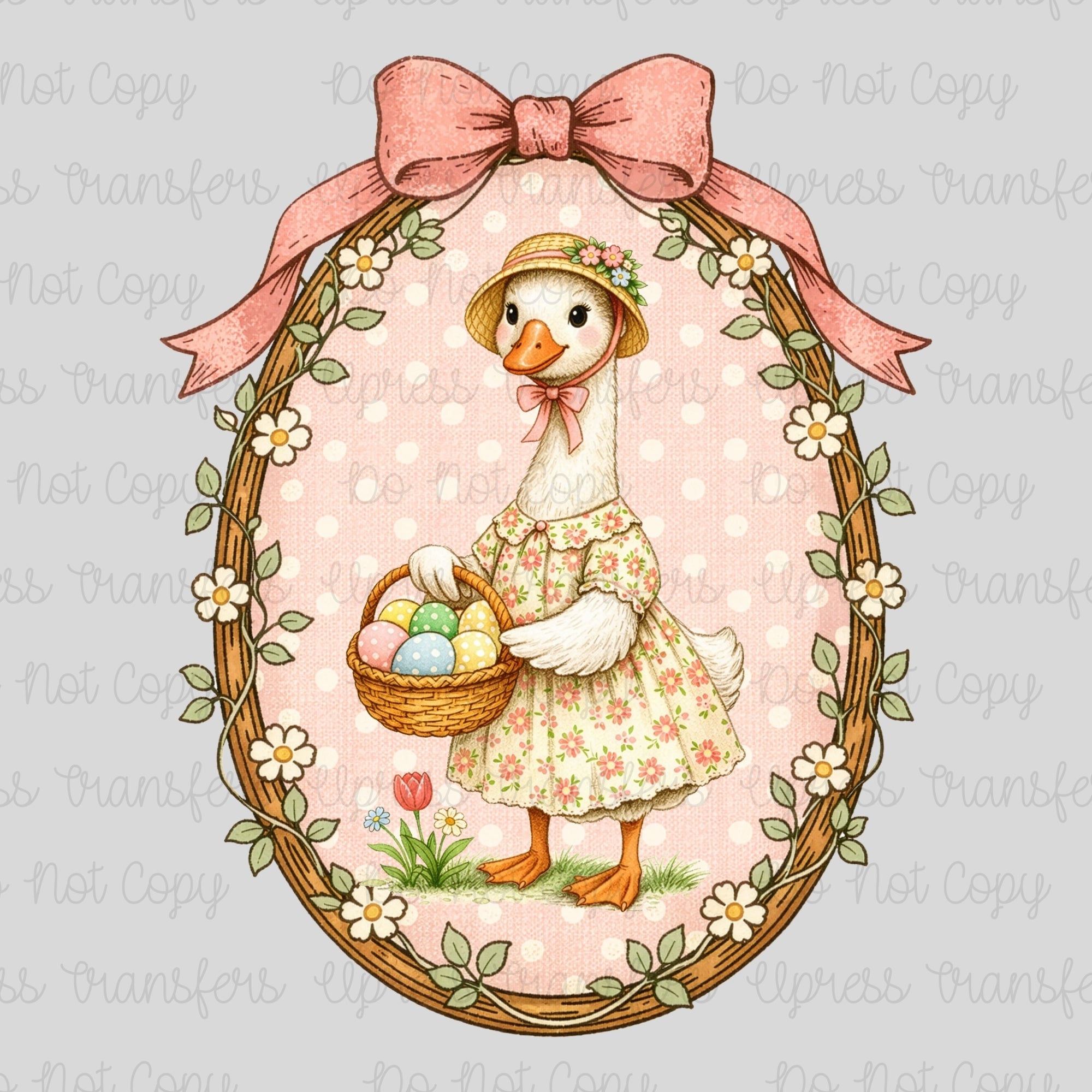 Vintage Framed Duck Lady