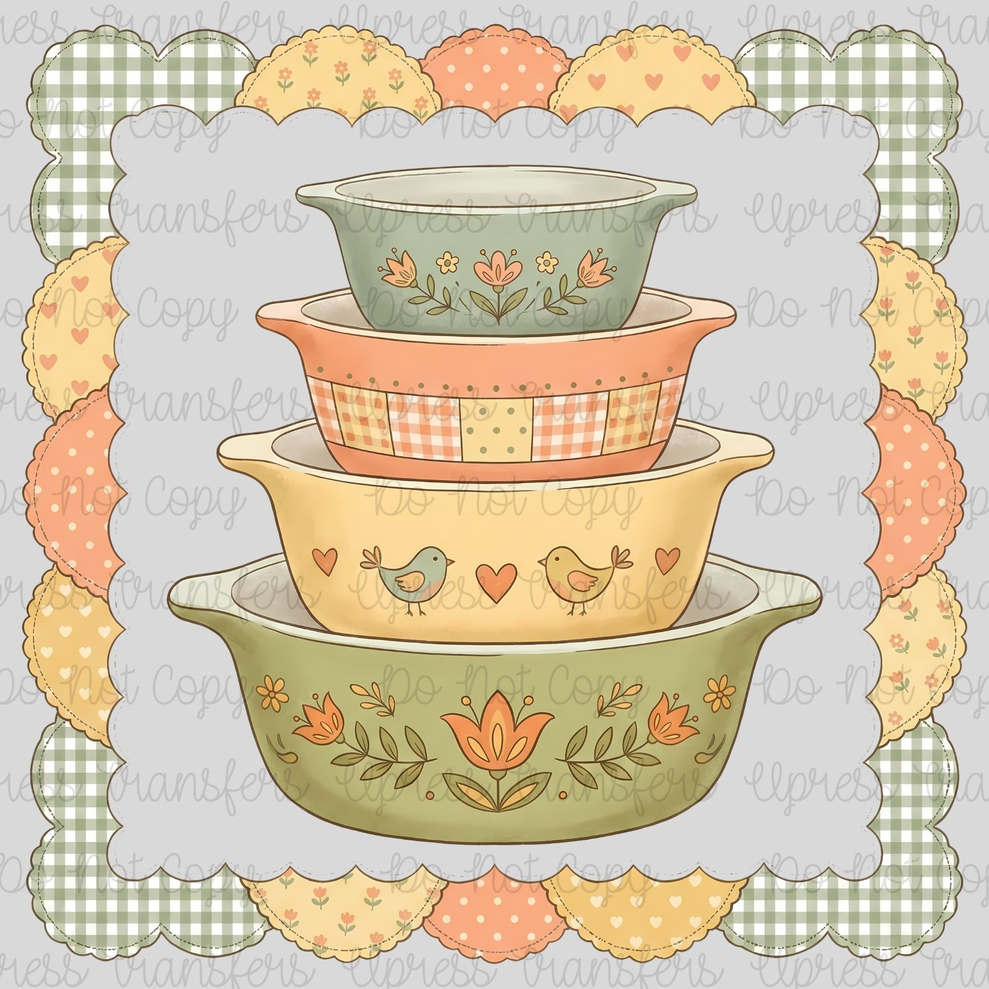 Vintage Glass Dishes Frame