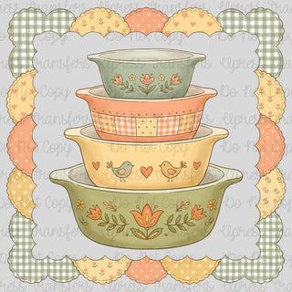 Vintage Glass Dishes Frame