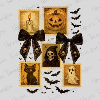 Vintage Halloween Stamps and Bats