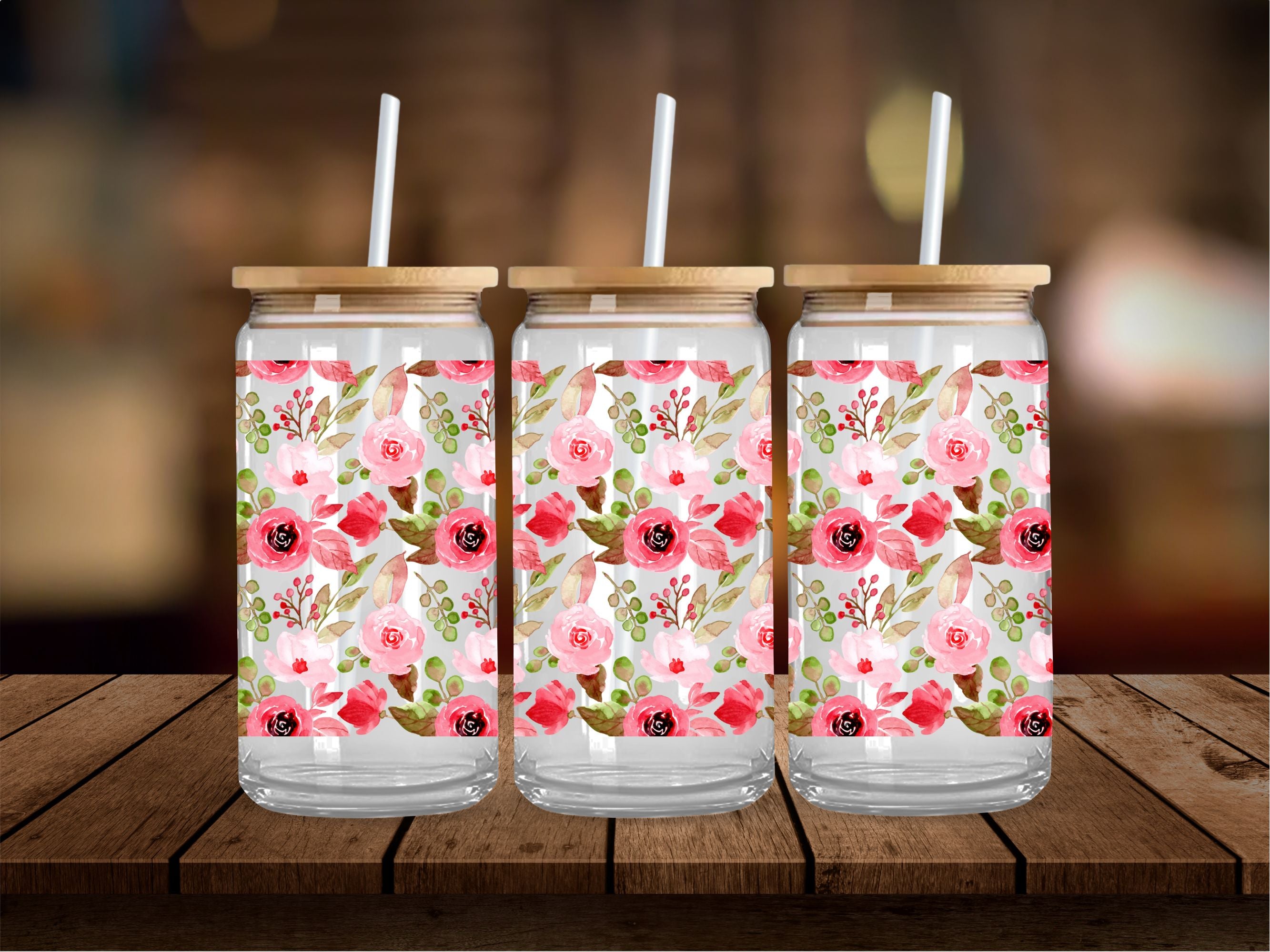 Watercolor Floral 16 Oz Wrap