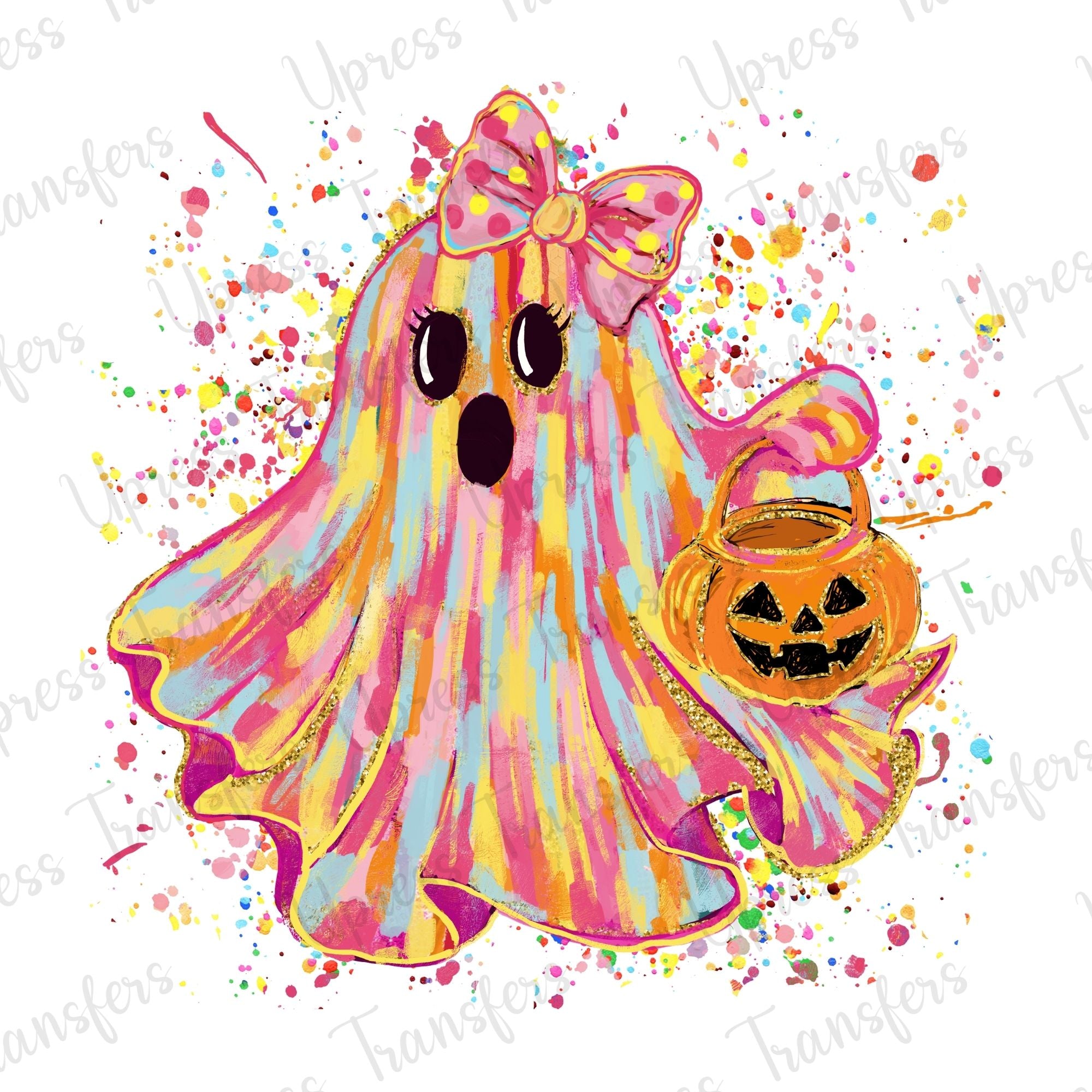 Watercolor Paint Splatter Ghost