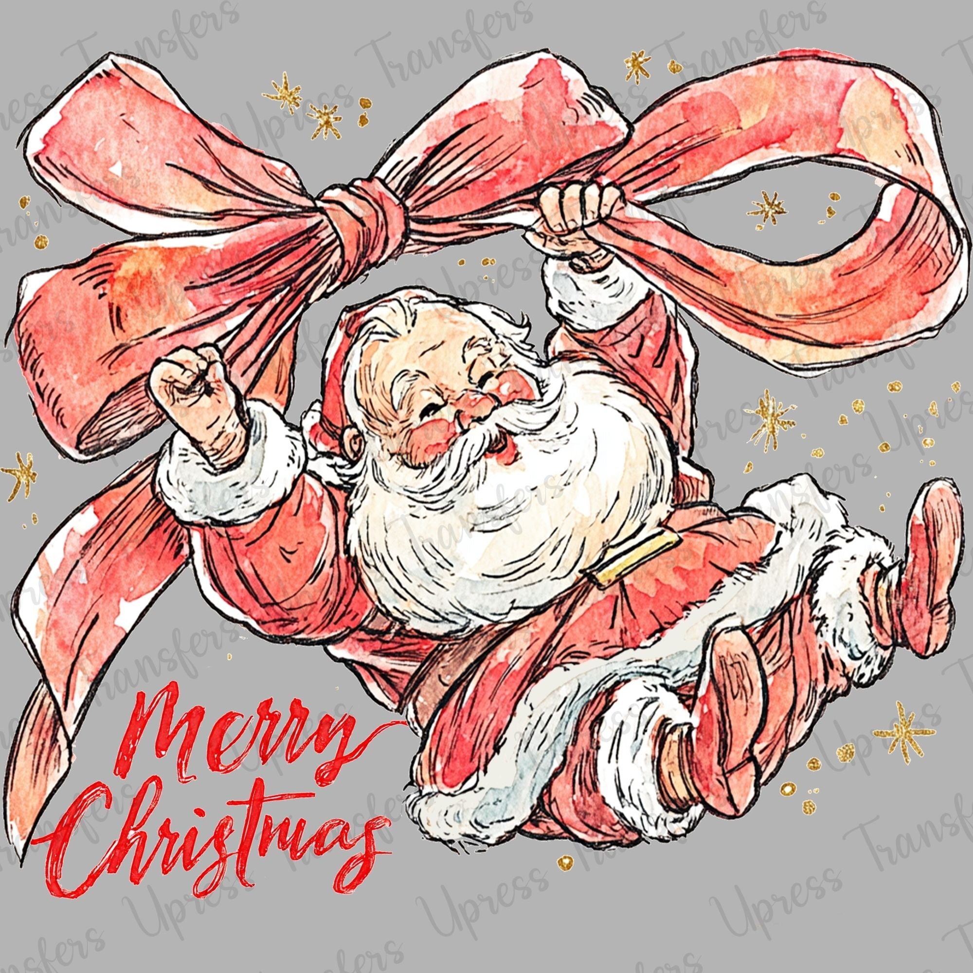Watercolor Santa Coquette