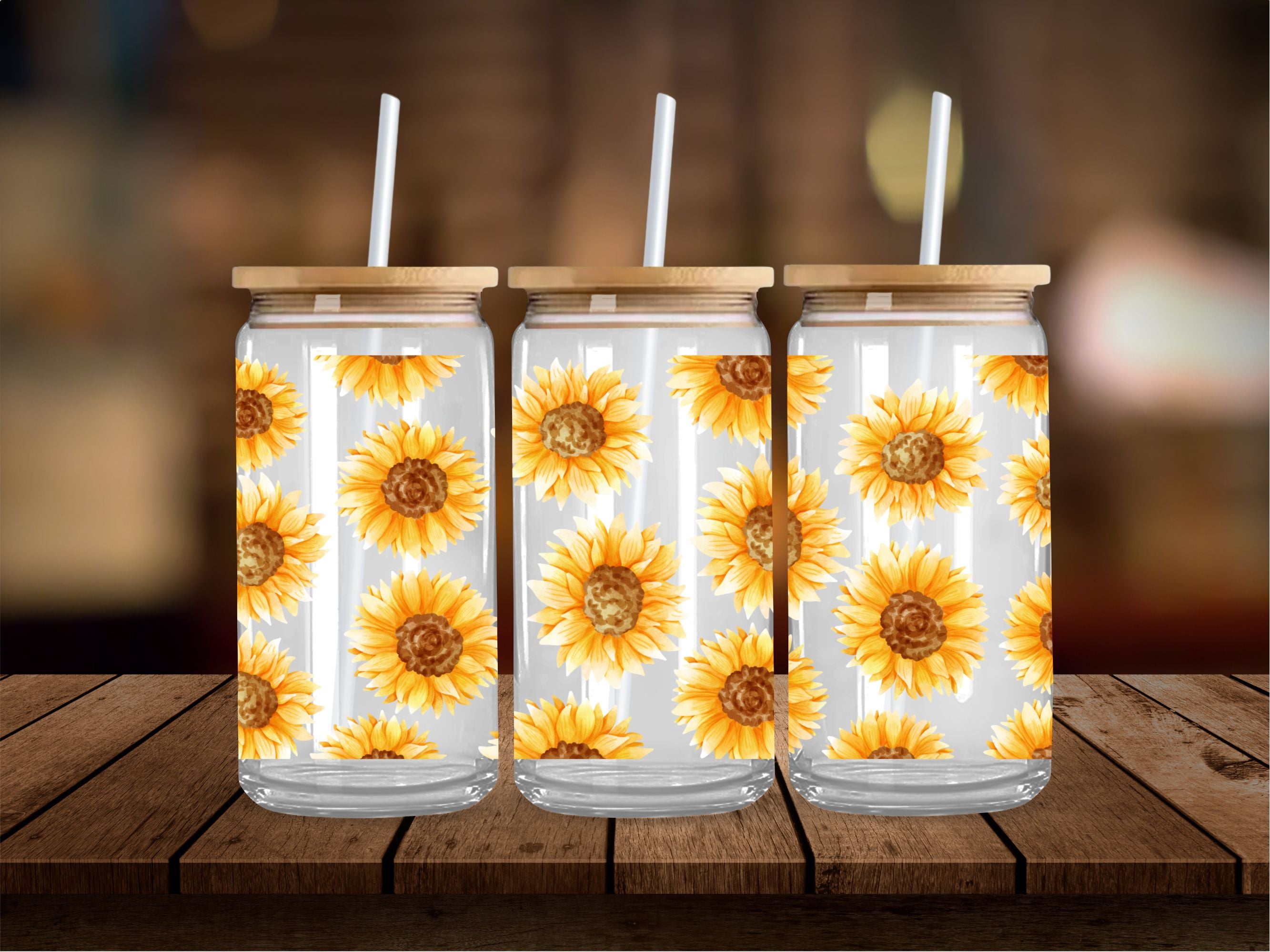 Watercolor Sunflowers 16 Oz Wrap
