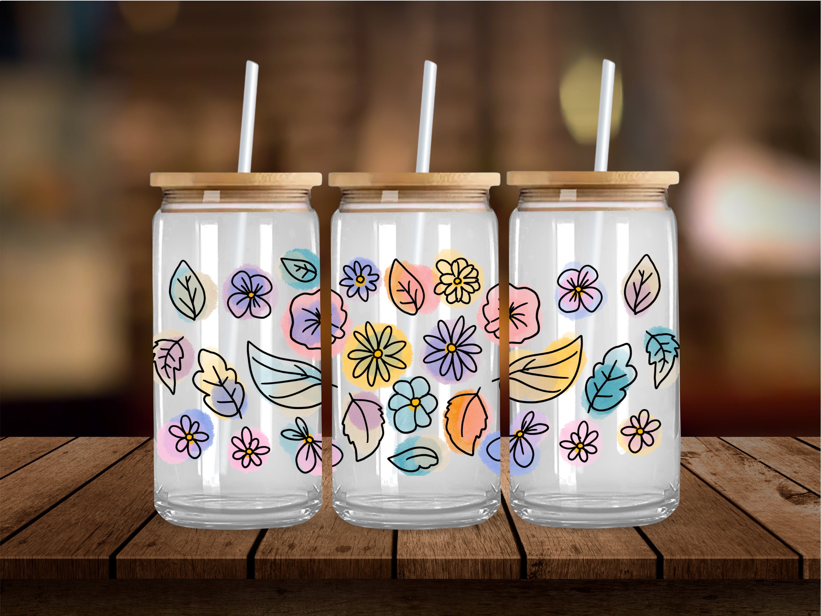 Watermark Flowers 16 Oz Wrap