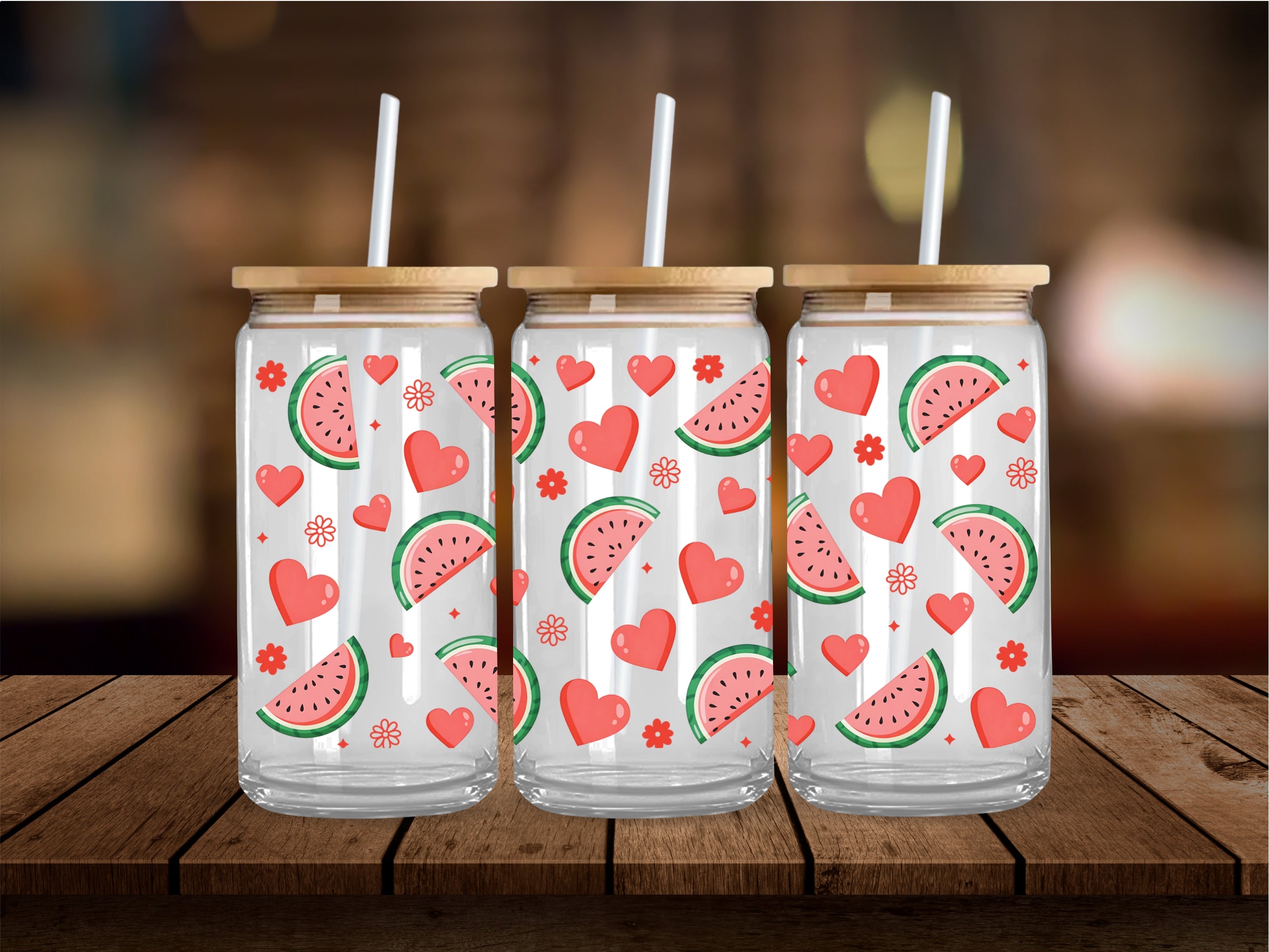 Watermelon Hearts 16 Oz Wrap