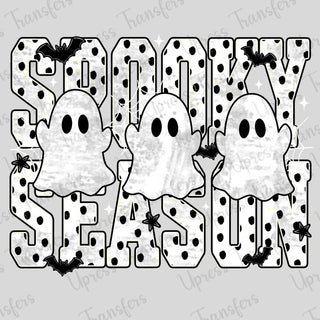 White Polka Dotted Spooky Season Ghost Trio