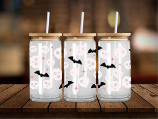 White Skulls and Bats 16 Oz Wrap