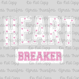 White and Light Pink Heart Breaker