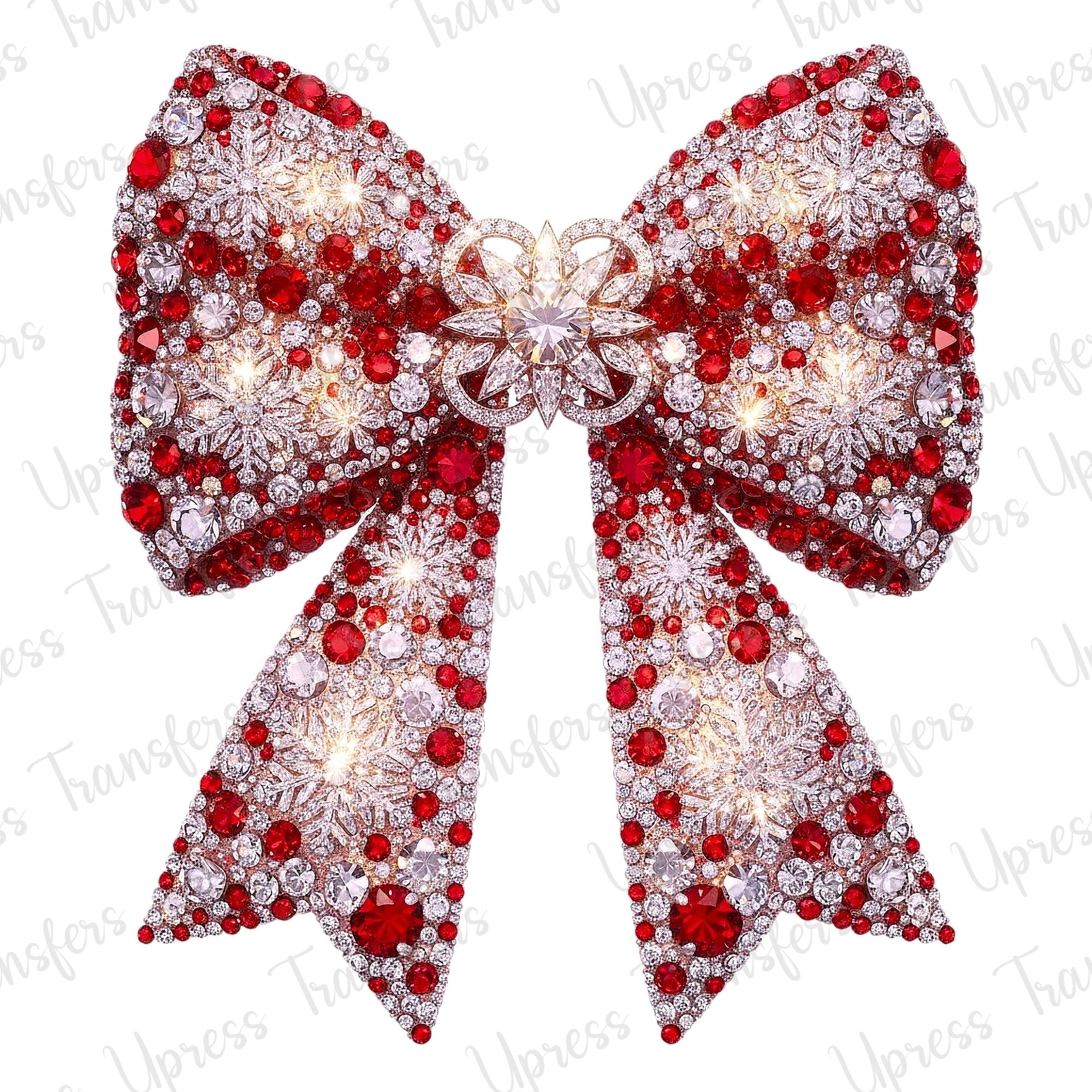 White and Red Dazzled Bow