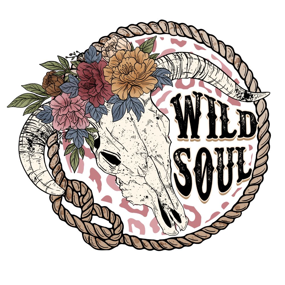 Wild Soul Floral Bull Skull