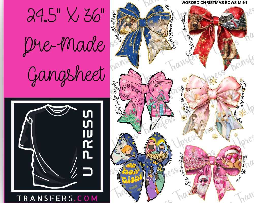 Worded Christmas Bows Mini