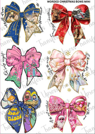 Worded Christmas Bows Mini