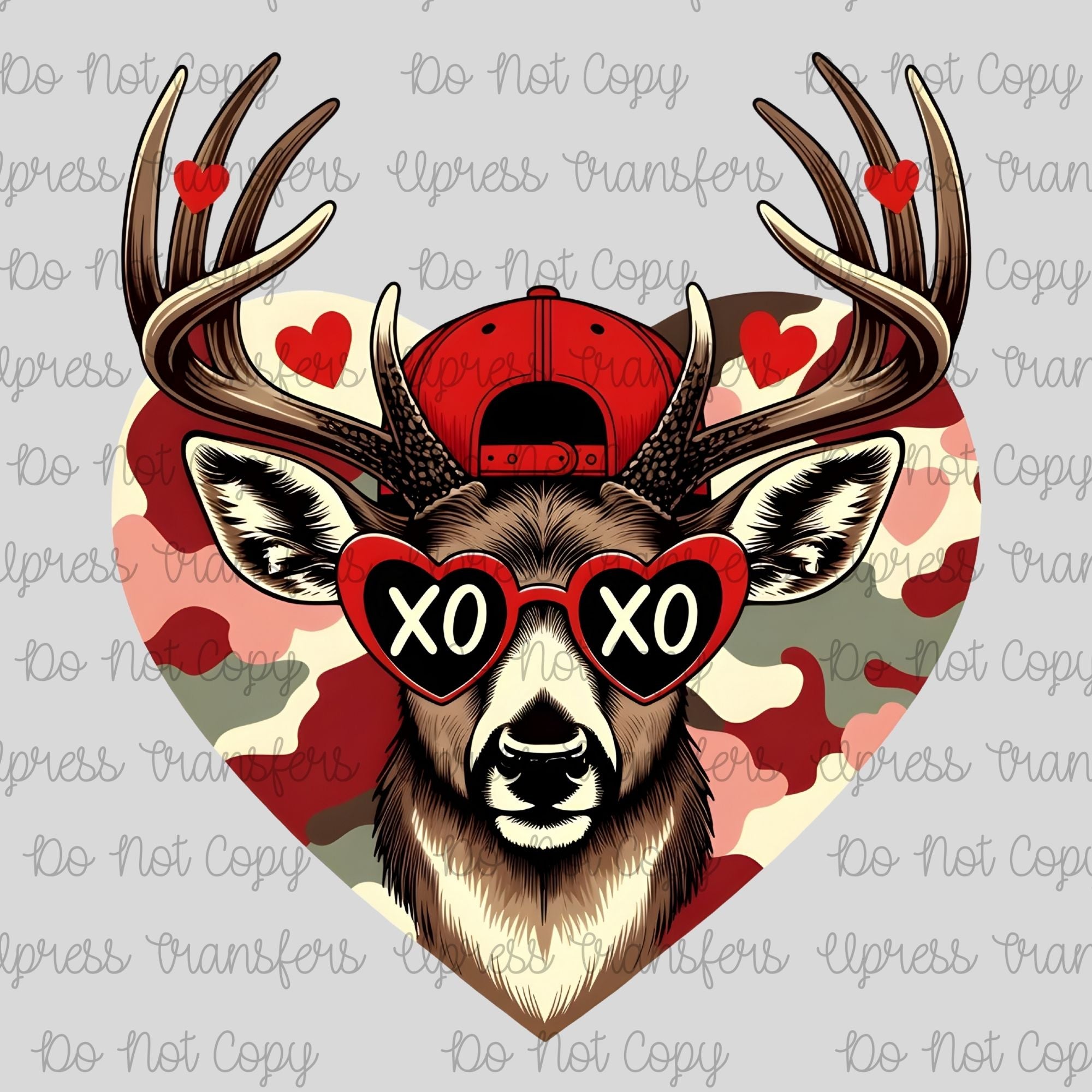 Xoxo Deer Head Camo Heart