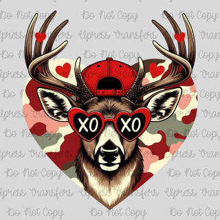 Xoxo Deer Head Camo Heart