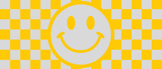 Yellow Checkered Smiley 16 oz UV Wrap