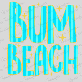 Yellow Glitter Outline Beach Bum
