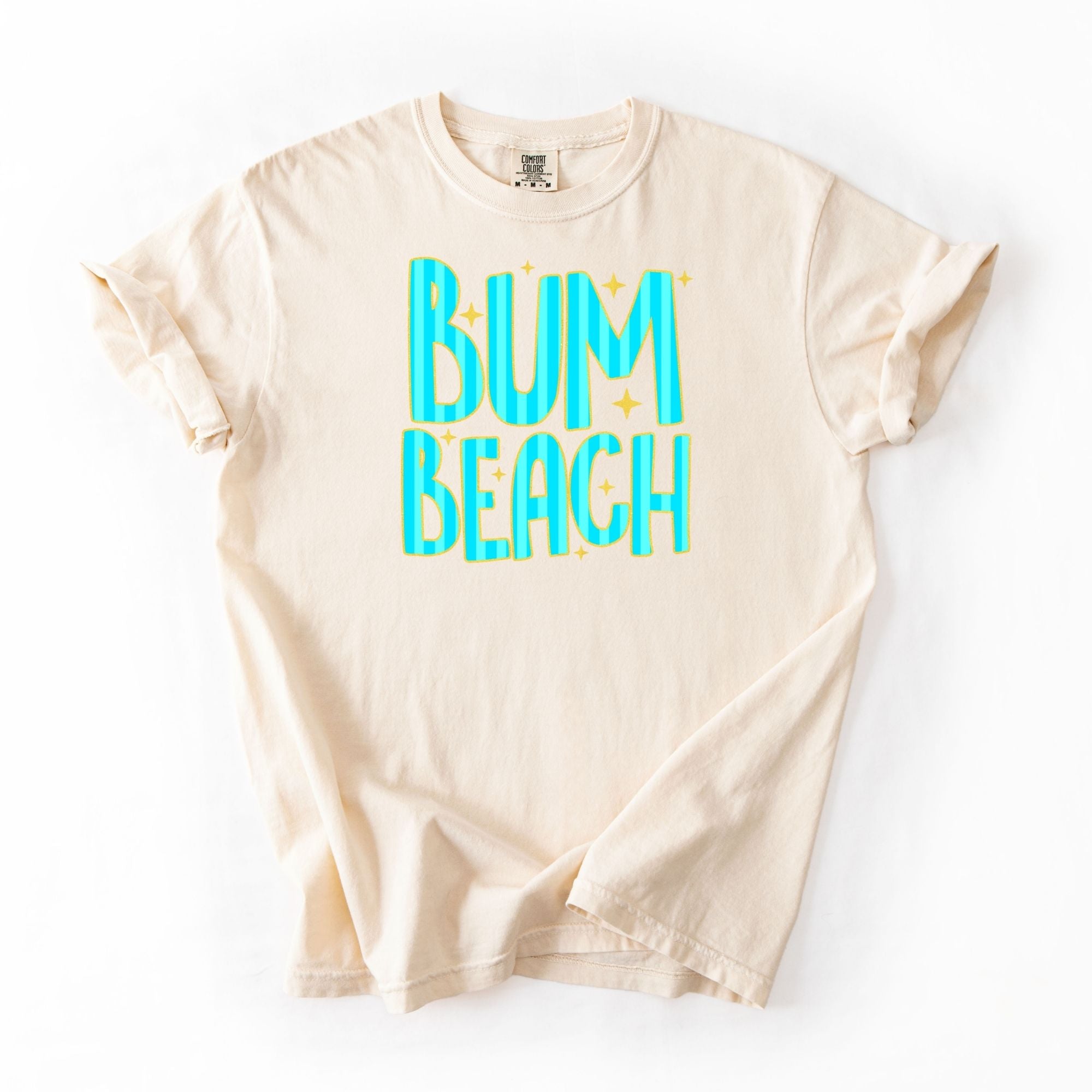 Yellow Glitter Outline Beach Bum