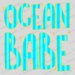 Yellow Glitter Outline Ocean Babe