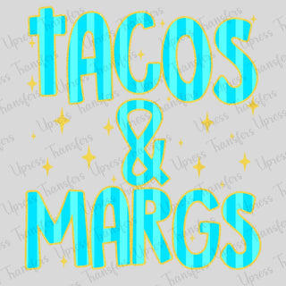 Yellow Glitter Outline Tacos And Margs