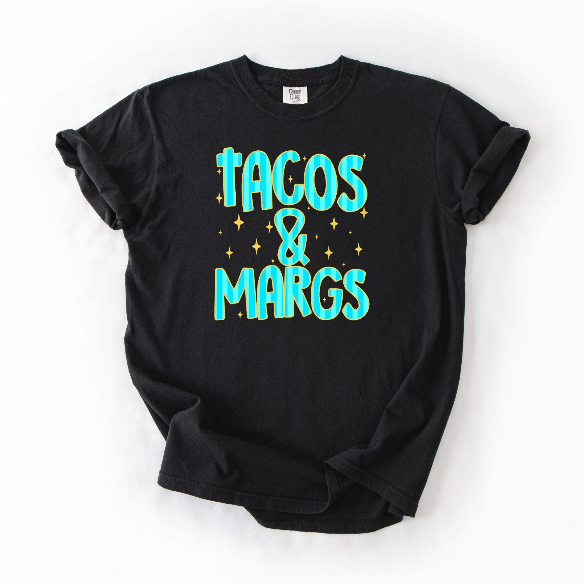 Yellow Glitter Outline Tacos And Margs