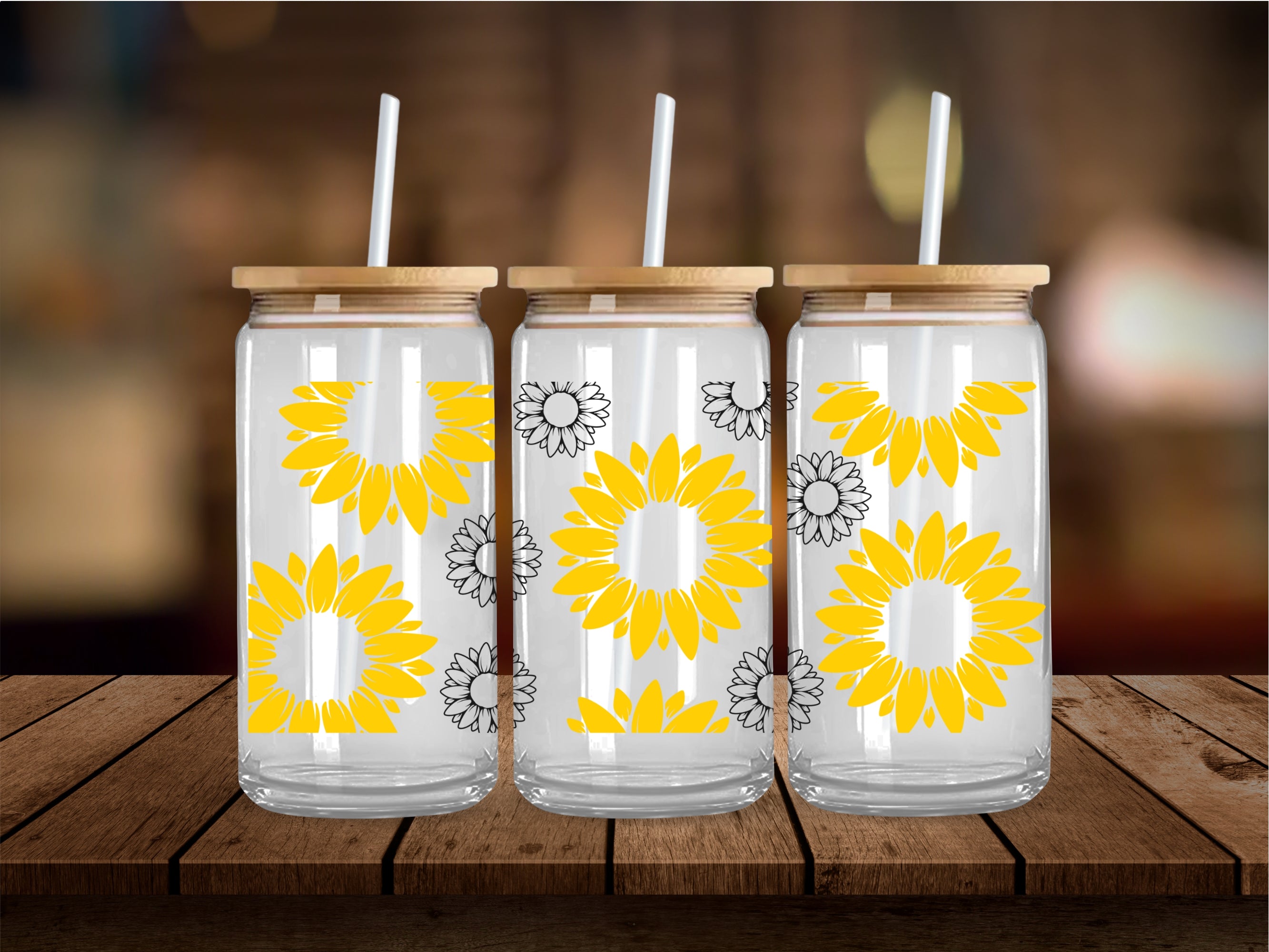 Yellow Sunflower 16 Oz Wrap