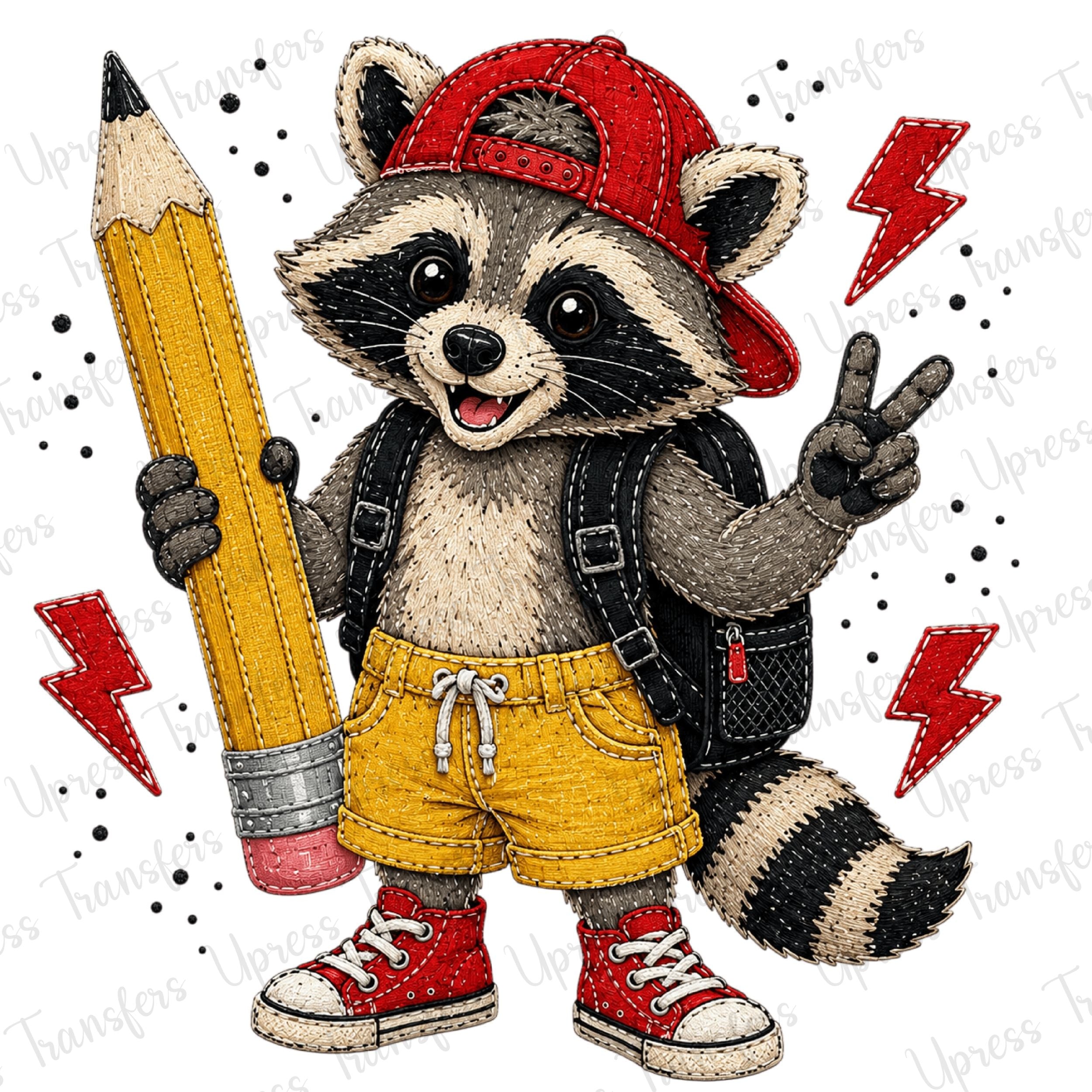 Young Racoon School Ready
