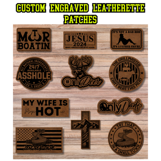 Custom Engraved Leatherette Patches