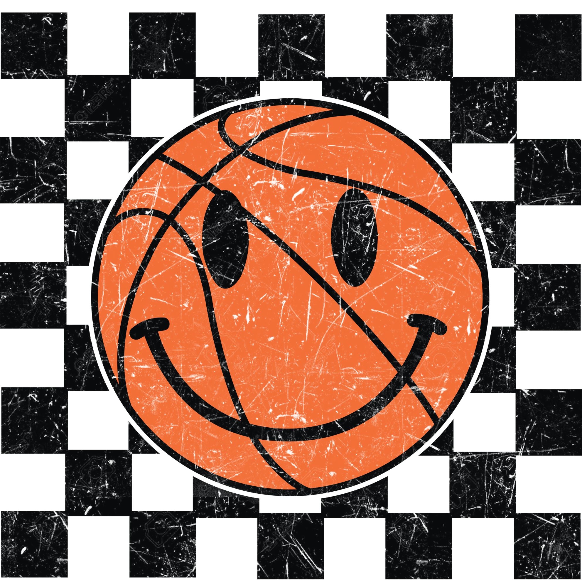 Checkered Basketball Smiley