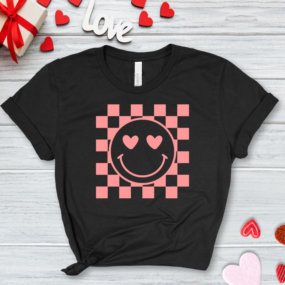 Checkers Smiley Pink