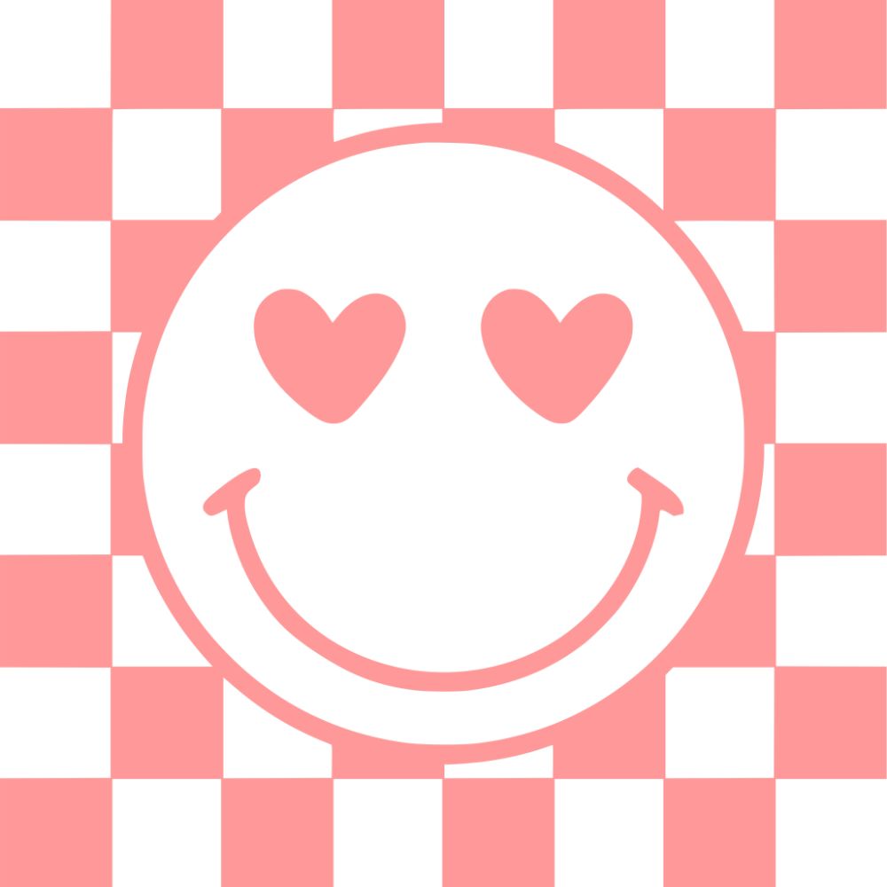 Checkers Smiley Pink