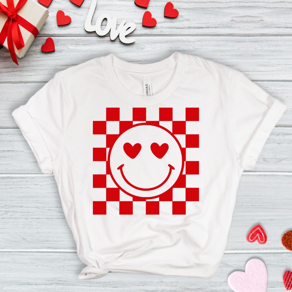 Checkers Smiley Red