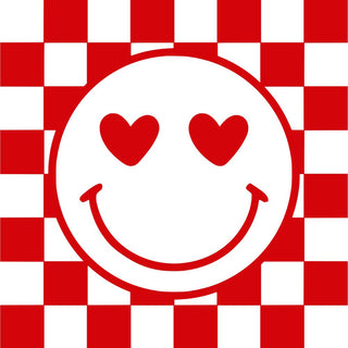 Checkers Smiley Red