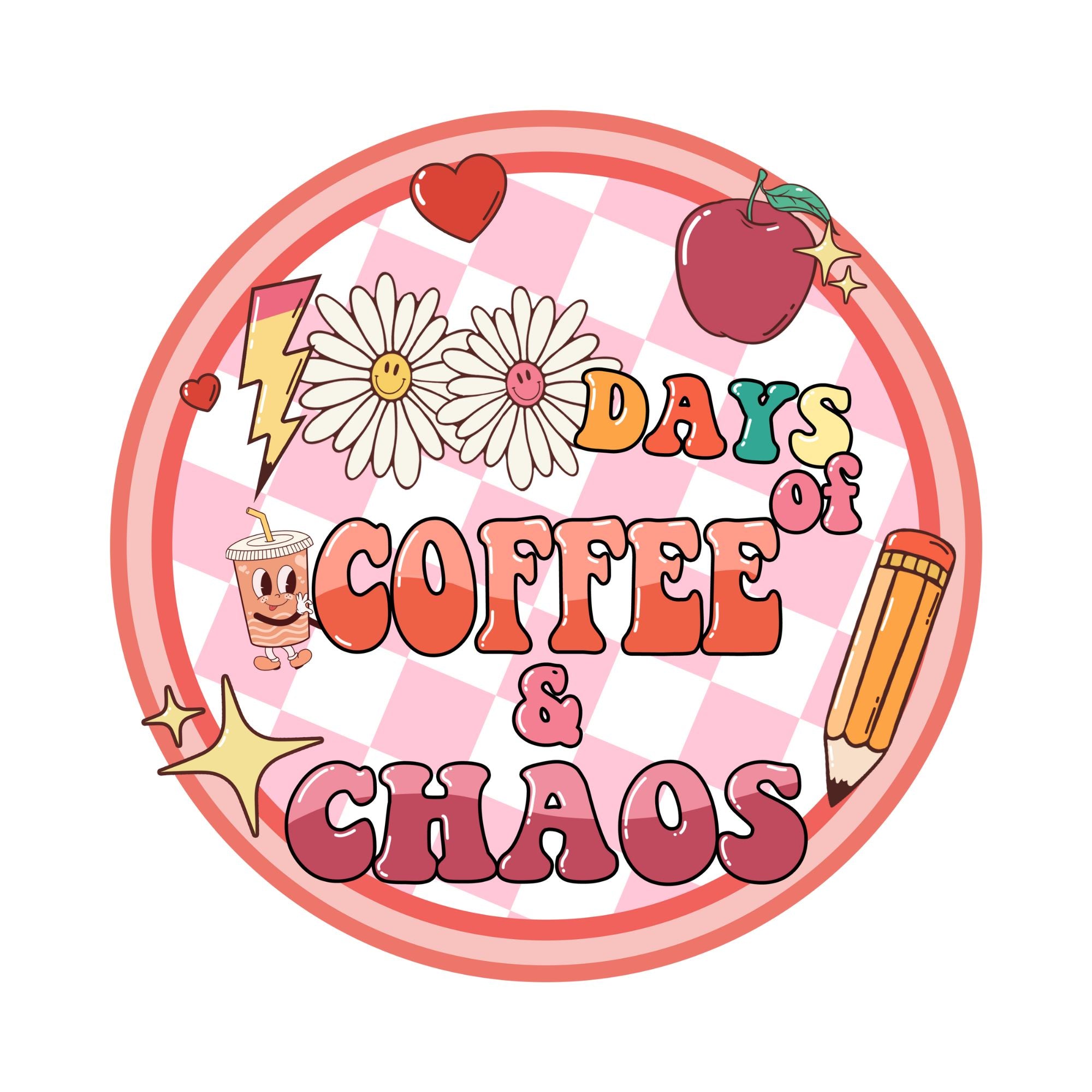 Coffee & Chaos Pink Plaid