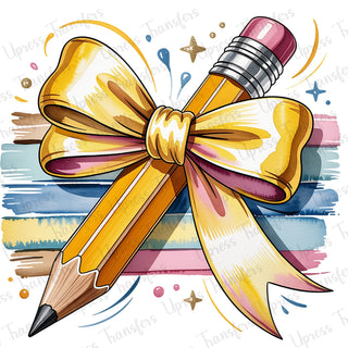 contour Yellow bow with pencil