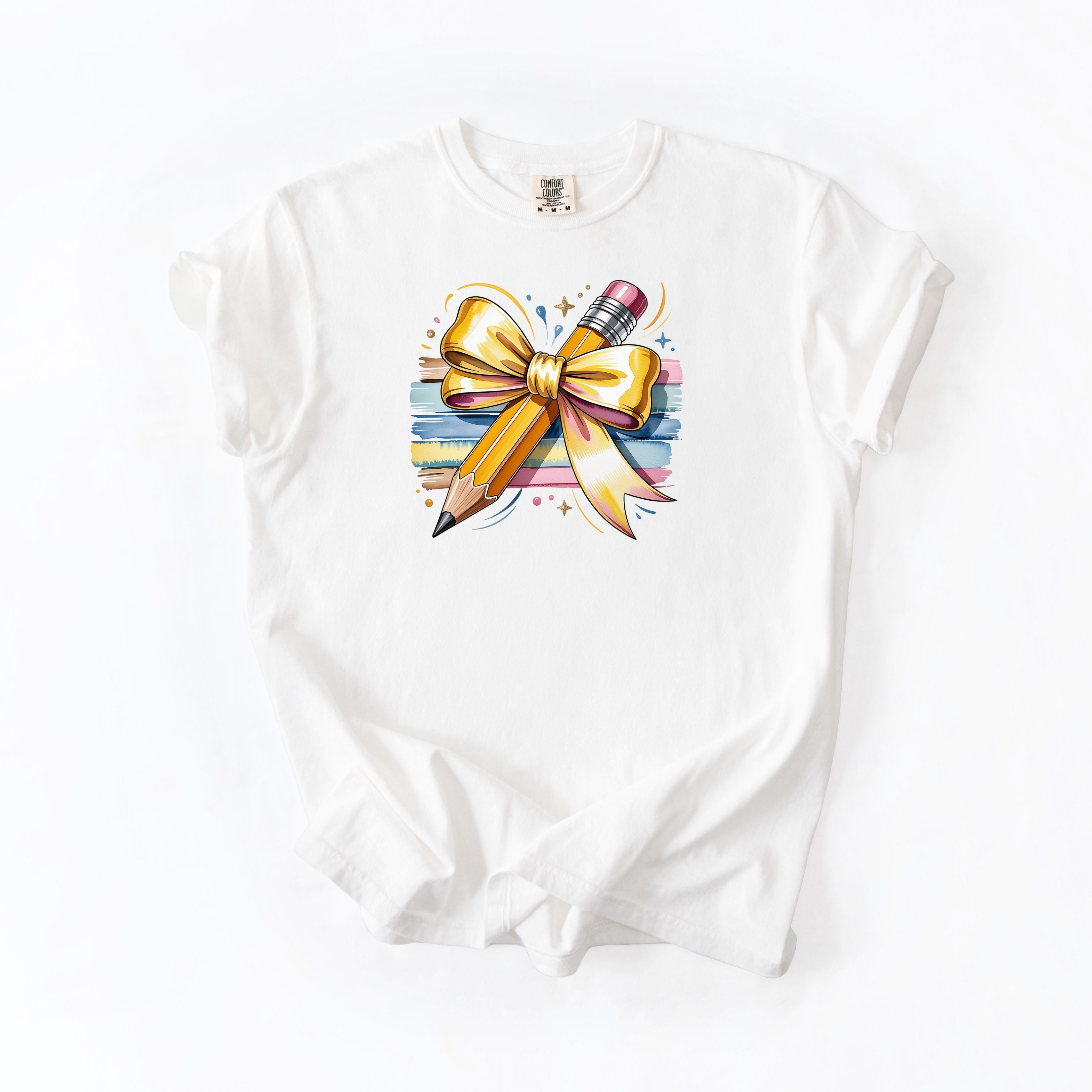 contour Yellow bow with pencil