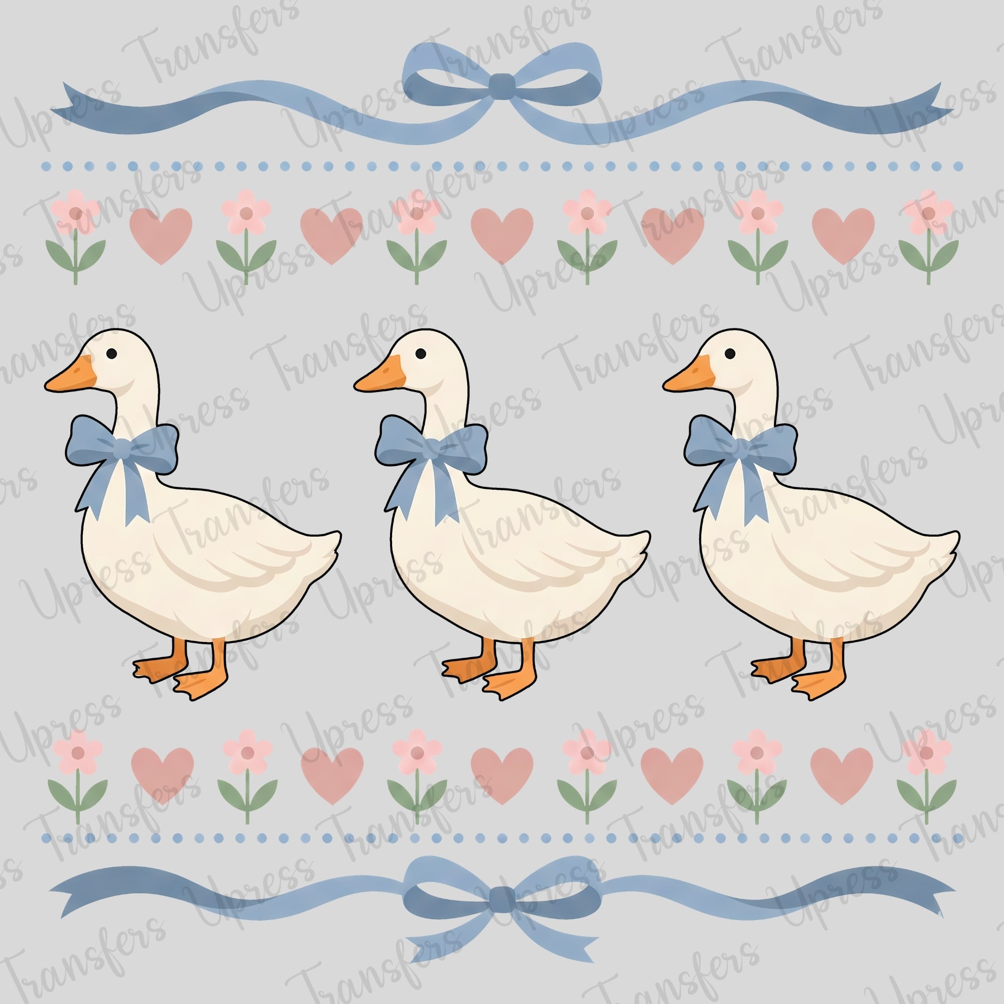 Cute Duck Trio Hearts