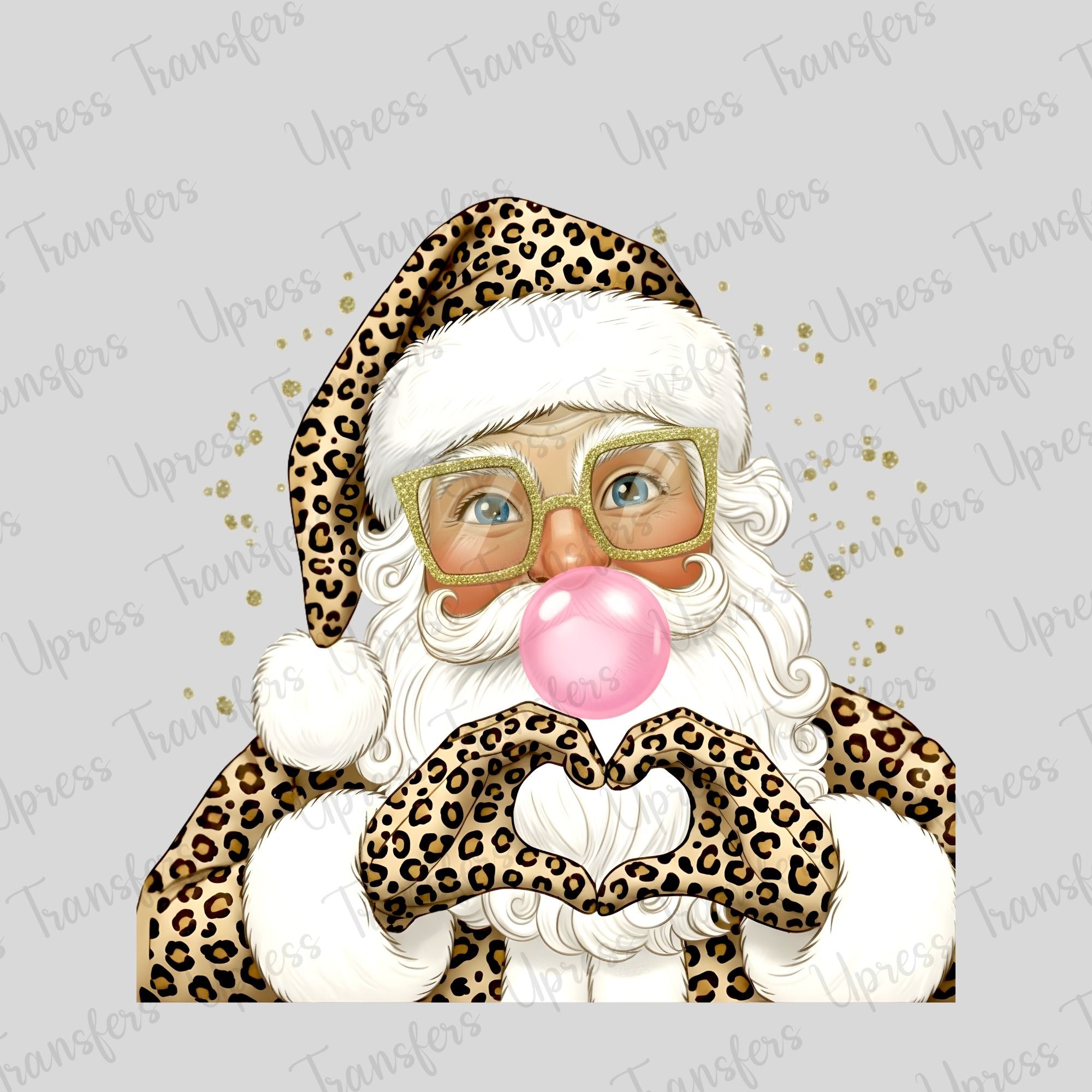 eart Hands Leopard Santa