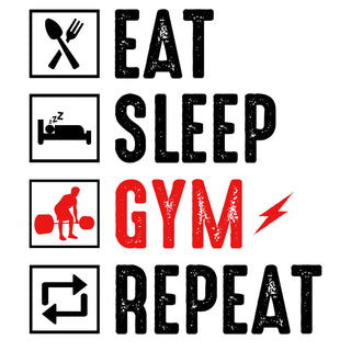 Eat Sleep Gym Repeat Black