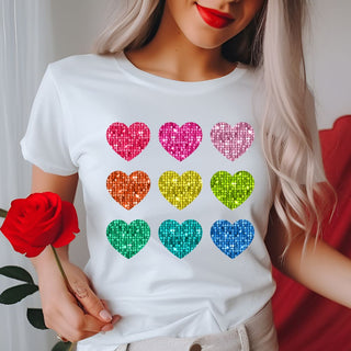 Rainbow Sequin Hearts