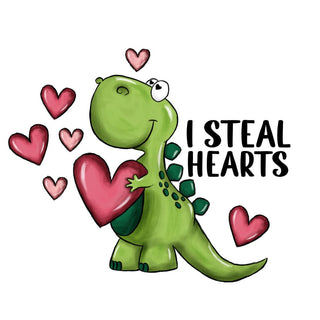 I Steal Hearts Dino Pink