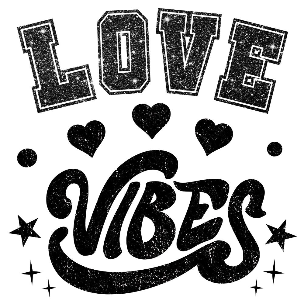 Love Vibes Black Glitter