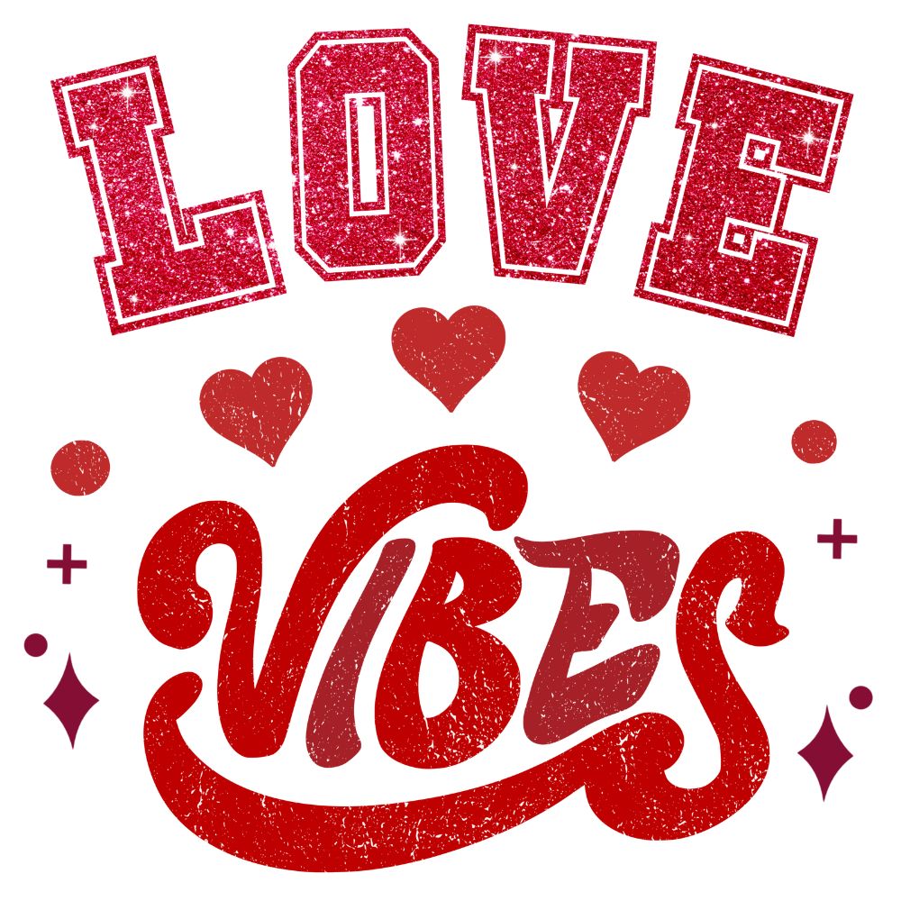 Love Vibes Red Glitter