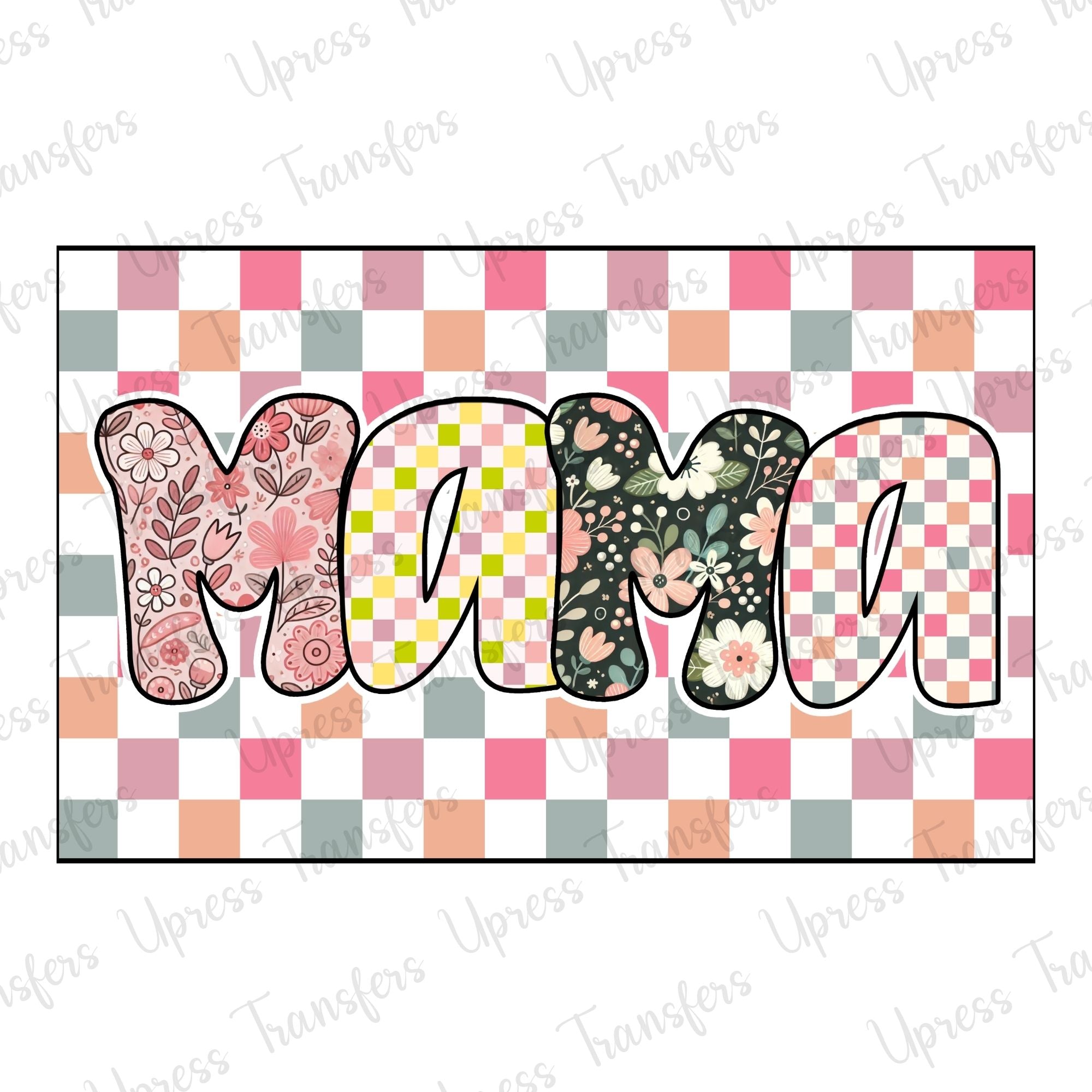mama checkered and flowers