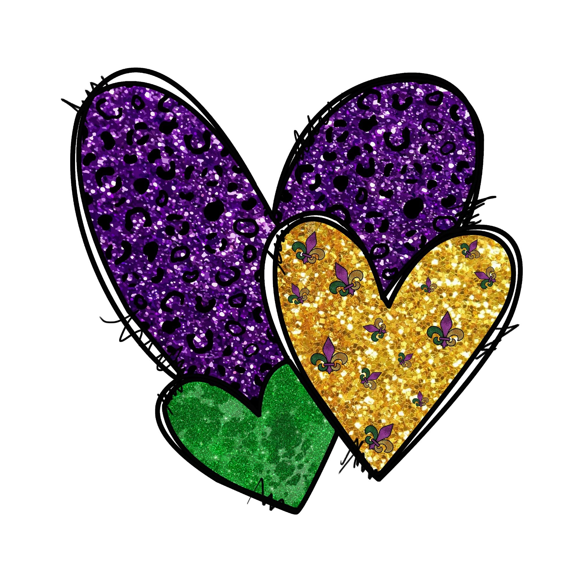 Mardi Gras Heart Sequins