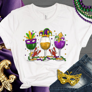 Mardi Gras Wine Glasses