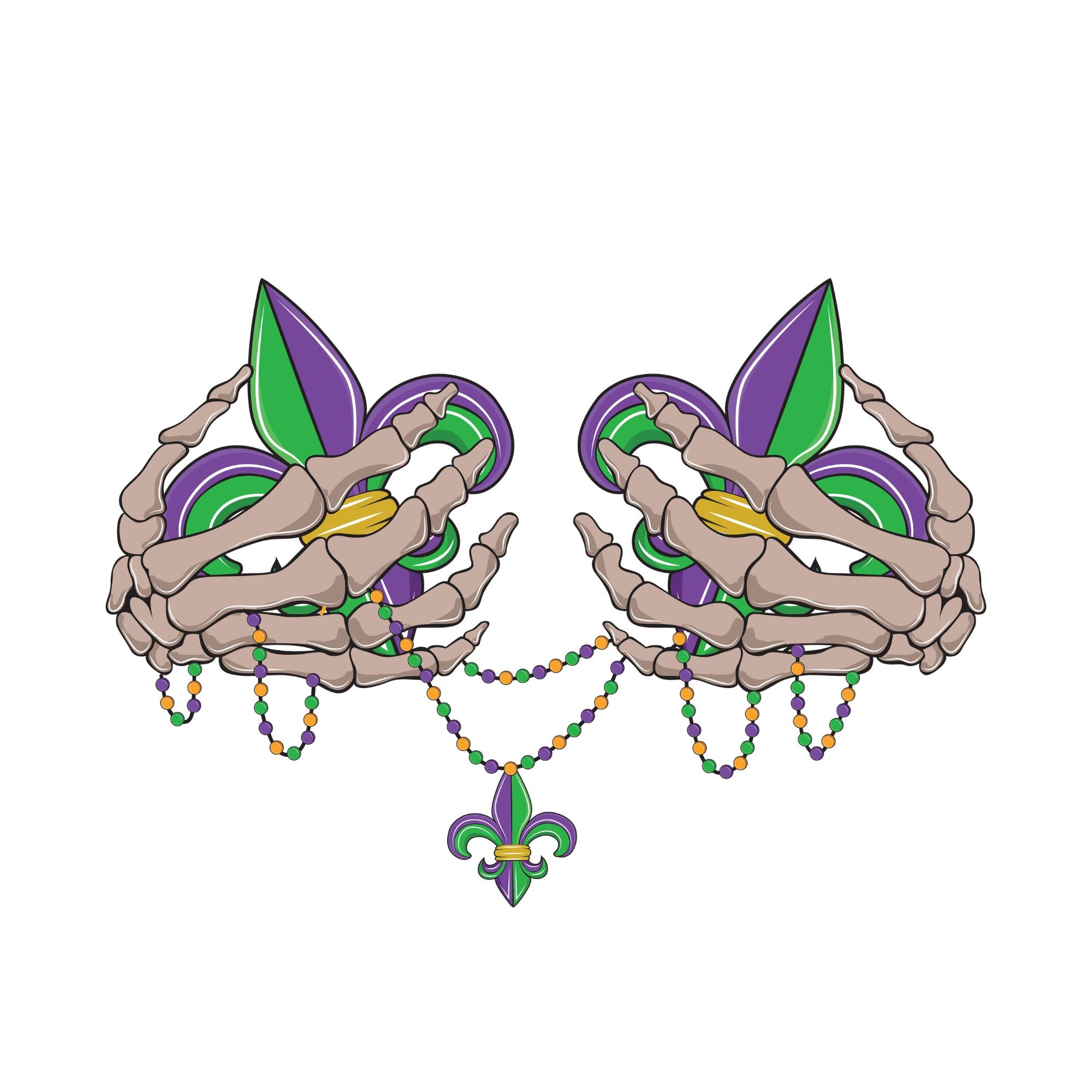 Mardi Gras Skull Hands